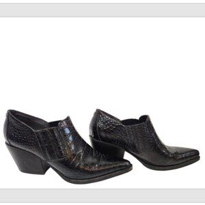 Sam Edelman Walton Croc Embossed Leather Ankle‎ Booties